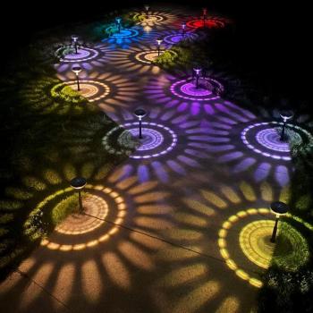 Leszúrható szolár lámpa - melegfehér / RGB SMD LED - fekete - 53 x 11,4 cm kép