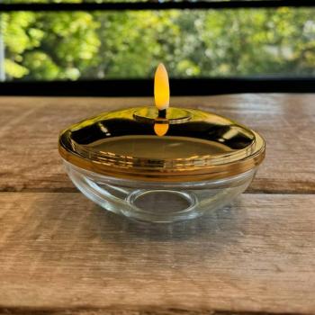 Lia LED deco világítás, arany színű, akkumulátoros, üveg, műanyag kép