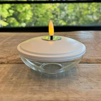 Lia LED deco világítás, fehér, akkumulátoros, üveg, műanyag