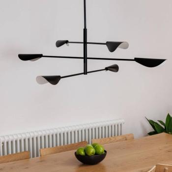 Liggera függőlámpa, fekete, acél, Ø 136,8 cm, 6 lámpás. kép