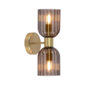 Light Prestige Fali lámpa PIEGA 2xE14/10W/230V sárgaréz/füstfekete LP-939/2W smoked kép