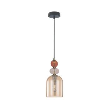 Light Prestige TROPEA kábeles függőlámpa 1xE27/15W/230V fekete/füstös piros/bézs LP-2004/1P M AM kép