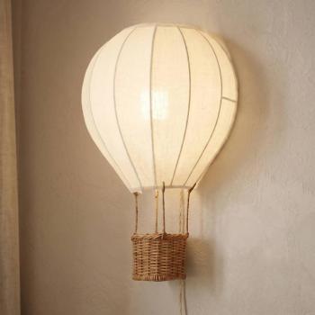 Lindby Aeris gyermekfali világítás, bézs, 44 cm, textil, E27 kép