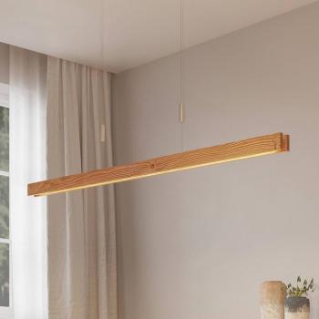Lindby Alimara LED-es fa függőlámpa, fa, hossza 138 cm kép