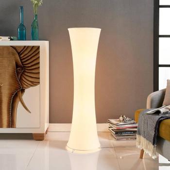 Lindby állólámpa Liana, magasság 123 cm, fehér, textil kép