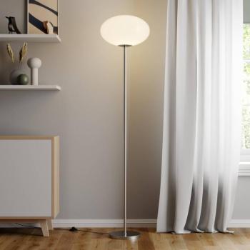 Lindby állólámpa Sonika, 175 cm, nikkel színű, üveg, E27 kép