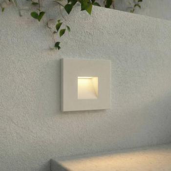 Lindby Alune LED süllyesztett fali lámpa, fehér, szögletes, 8x8 cm, IP65 kép