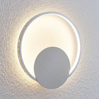 Lindby Anays LED-es fali lámpa, Ø 32 cm, króm/világos, műanyag kép