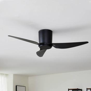 Lindby Aulo mennyezeti ventilátor, fekete, DC, csendes, Ø 123 cm kép
