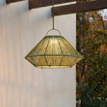 Lindby Austas LED-es napelemes függőlámpa, zöld, Ø 50 cm, USB, IP54 kép