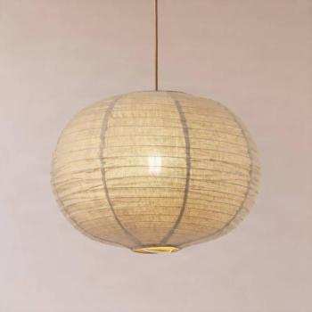 Lindby Autumn lógó világítás, taupe, Ø 40 cm, len, gömb kép