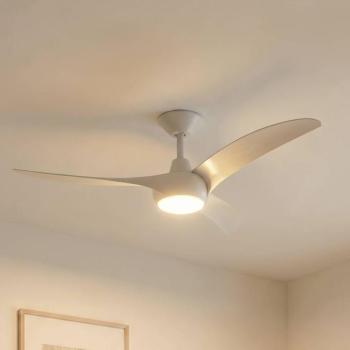 Lindby Briya LED mennyezeti ventilátor, fehér, Ø 116 cm, CCT kép