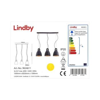 Lindby - Csillár zsinóron IBU 3xE27/60W/230V 4251096571981