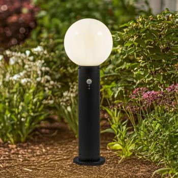 Lindby Dangan talapzati világítás, fekete/opál 60 cm, üveg, érzékelő kép