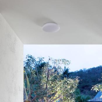 Lindby LED kültéri mennyezeti világítás Doki, 26 cm, fehér, műanyag kép