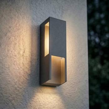 Lindby Enyra LED kültéri fali világítás, fekete, 27 cm, IP65 kép
