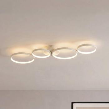 Lindby Evengeline LED mennyezeti világítás, bézs, alumínium, hossza 88 cm kép