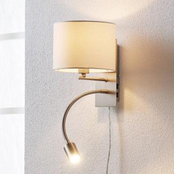Lindby fali lámpa Florens, nikkel, LED-es olvasólámpa, 23,5 cm kép