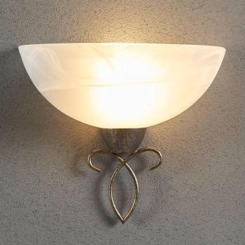 Lindby fali lámpa Mohija, 25 cm, fekete/arany, üveg, E27 kép