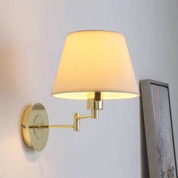 Lindby Pola fali világítás, 30 cm, sárgaréz, kihúzható, textil kép