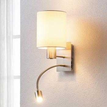 Lindby fali lámpa Shajan, 29 cm, textil, E27, LED-es olvasólámpa kép