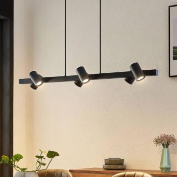 Lindby függesztéklámpa Savoli, 116 cm, fekete, 6 lámpás, acél, acél kép