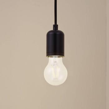 Lindby Hattie függő világítás, E27 foglalat, fekete, Ø 4,7 cm kép
