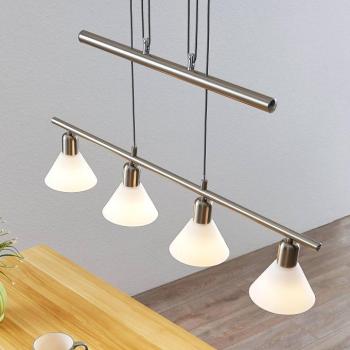 Lindby függőlámpa Delira, 4-lámpás nikkel, állítható magasságú kép