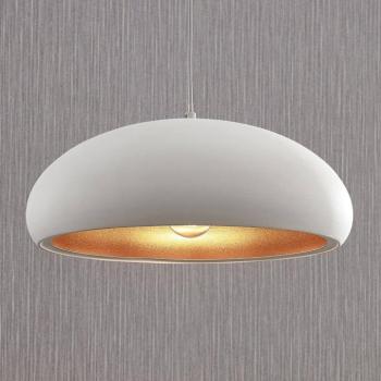 Lindby függőlámpa Gerwina, fehér/arany, fém, 40 cm, E27 kép
