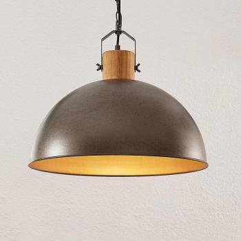 Lindby függőlámpa Holgar, zöld, fa, fém, Ø 45 cm, E27 kép