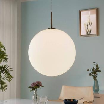 Lindby függőlámpa Marike, Ø 40 cm, fehér, üveg, gömb, E27 kép