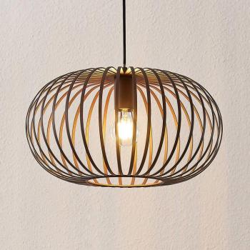 Lindby függőlámpa Nahele, barna, fém, Ø 40 cm, E27 kép