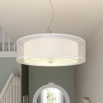 Lindby függőlámpa Pikka, fehér, textil, Ø 50 cm, E27 kép