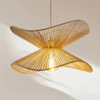 Lindby függőlámpa Valdorin, bézs, papír, Ø 40 cm, E27 kép