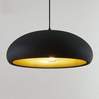 Lindby Gerwina függőlámpa, fekete/arany, fém, 40 cm, E27 kép