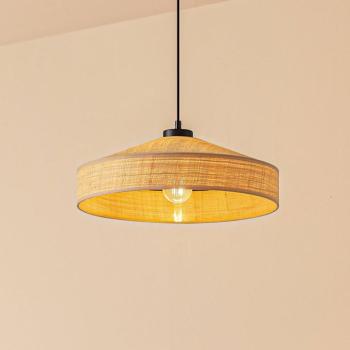 Lindby Haldor lógó világítás, rattan, természetes színű, Ø 40 cm kép