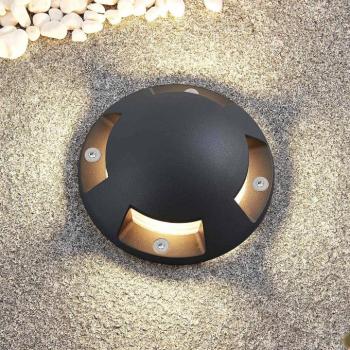 Lindby Huban LED padlósugárzó, 15 cm, 4 lámpás, antracit