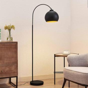 Lindby Ívlámpa Minali, fekete, fém, 148 cm magas, E27 kép