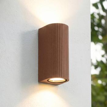 Lindby kültéri fali lámpa Aluvo, rozsdás, 16 cm, IP65, bordázott kép