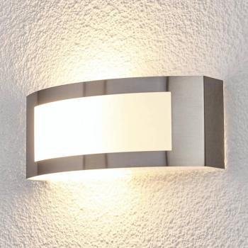 Lindby Raja kültéri fali lámpa, 25 cm széles, rozsdamentes acél, IP44, E27 kép