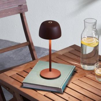 Lindby LED akkumulátoros asztali világítás Arietty, barna, dimmelhető, IP65 kép