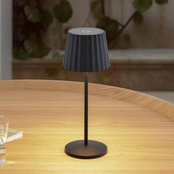 Lindby LED tölthető asztali világítás Esali, fekete, fém, IP65 kép