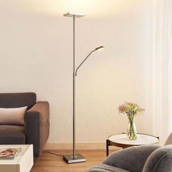 Lindby LED álló világítás Sumani, szögletes, nikkel, magasság 180 cm kép