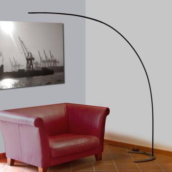 Lindby LED állólámpa Danua, fekete, fém, magasság 200 cm kép