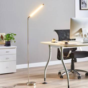 Lindby LED állólámpa Jabbo, 163 cm, nikkel, fém kép