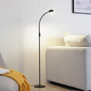 Lindby LED álló világítás Maori, 140 cm, fekete, CCT, dimmelhető kép