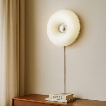 Lindby LED asztali/fali lámpa Fjora, fehér/króm, Ø 30 cm, dimmelhető kép