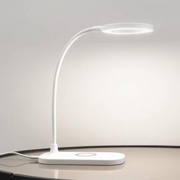 Lindby LED asztali lámpa Siona, fehér, CCT, dimmelhető, töltőállomással kép
