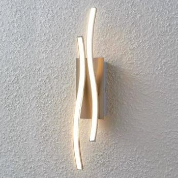 Lindby LED-es fali lámpa Safia, 45 cm, nikkel színű, fém kép
