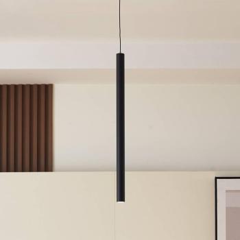 Lindby LED-es függőlámpa Lumaro, fekete, Ø3cm,alumínium,48V,dimmelhető kép